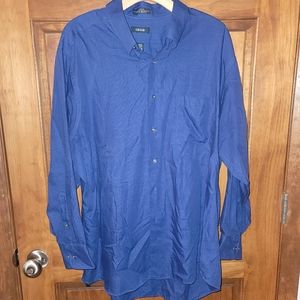 IZOD Men's LS Dress Shirt, one pocket, Poplin, Easy Care, Size XL 17 1/2 x 32/33